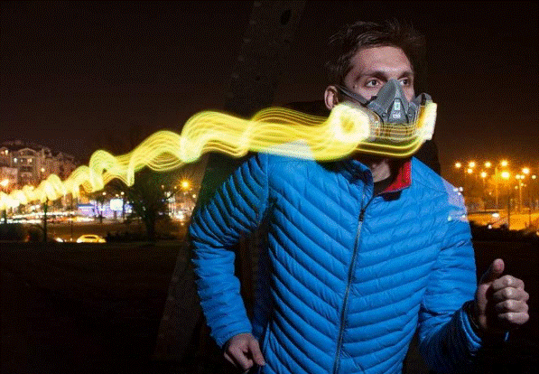 國外設計出一款LED口罩，可根據LED顯示顏色了解周圍空氣質量